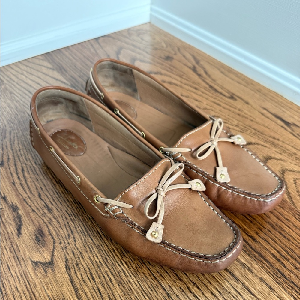 Clarks Brown Leather Moccasins